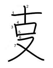 Thứ tự nét chữ 㕝