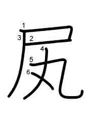 Thứ tự nét chữ 㞍