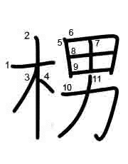 Thứ tự nét chữ 㭷