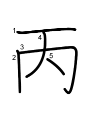 Thứ tự nét chữ 丙