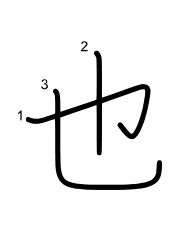 Thứ tự nét chữ 也