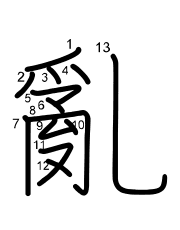 Thứ tự nét chữ 亂