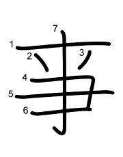 Thứ tự nét chữ 亊
