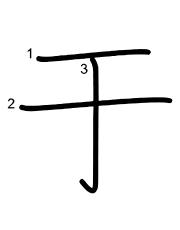 Thứ tự nét chữ 于
