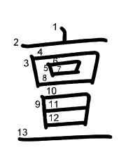 Thứ tự nét chữ 亶