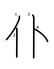 Thứ tự nét chữ 仆