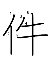 Thứ tự nét chữ 件