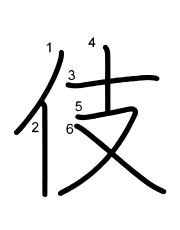 Thứ tự nét chữ 伎
