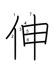 Thứ tự nét chữ 伸