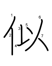 Thứ tự nét chữ 似