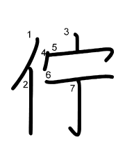 Thứ tự nét chữ 佇