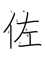 Thứ tự nét chữ 佐