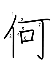 Thứ tự nét chữ 何