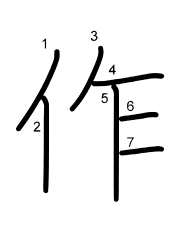 Thứ tự nét chữ 作