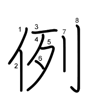 Thứ tự nét chữ 例