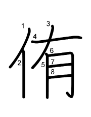 Thứ tự nét chữ 侑