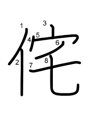 Thứ tự nét chữ 侘