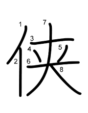 Thứ tự nét chữ 侠