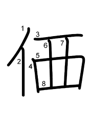 Thứ tự nét chữ 価