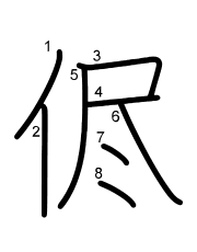 Thứ tự nét chữ 侭