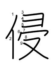 Thứ tự nét chữ 侵