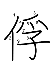 Thứ tự nét chữ 俘