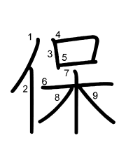 Thứ tự nét chữ 保