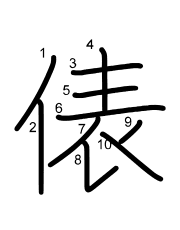 Thứ tự nét chữ 俵