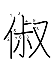 Thứ tự nét chữ 俶