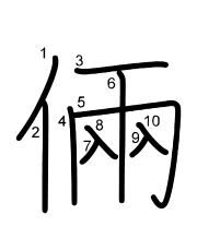 Thứ tự nét chữ 倆