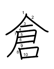 Thứ tự nét chữ 倉