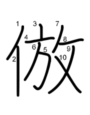 Thứ tự nét chữ 倣