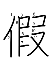 Thứ tự nét chữ 假