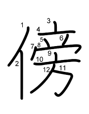 Thứ tự nét chữ 傍
