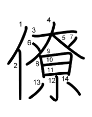 Thứ tự nét chữ 僚
