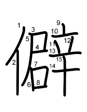 Thứ tự nét chữ 僻