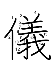 Thứ tự nét chữ 儀