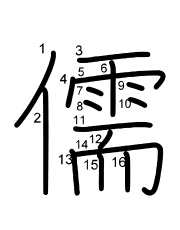 Thứ tự nét chữ 儒