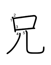Thứ tự nét chữ 兄