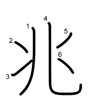Thứ tự nét chữ 兆