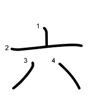 Thứ tự nét chữ 六
