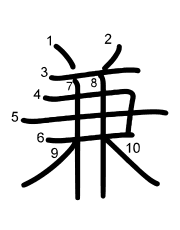 Thứ tự nét chữ 兼