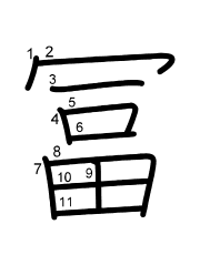 Thứ tự nét chữ 冨