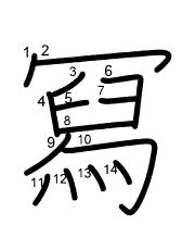 Thứ tự nét chữ 冩