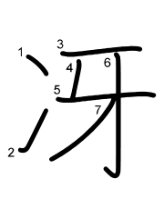 Thứ tự nét chữ 冴