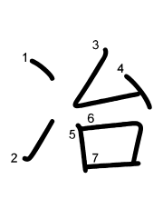 Thứ tự nét chữ 冶