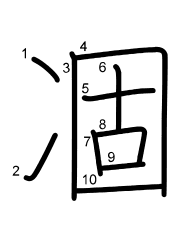 Thứ tự nét chữ 凅