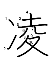 Thứ tự nét chữ 凌
