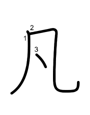 Thứ tự nét chữ 凡