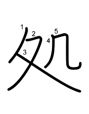 Thứ tự nét chữ 処